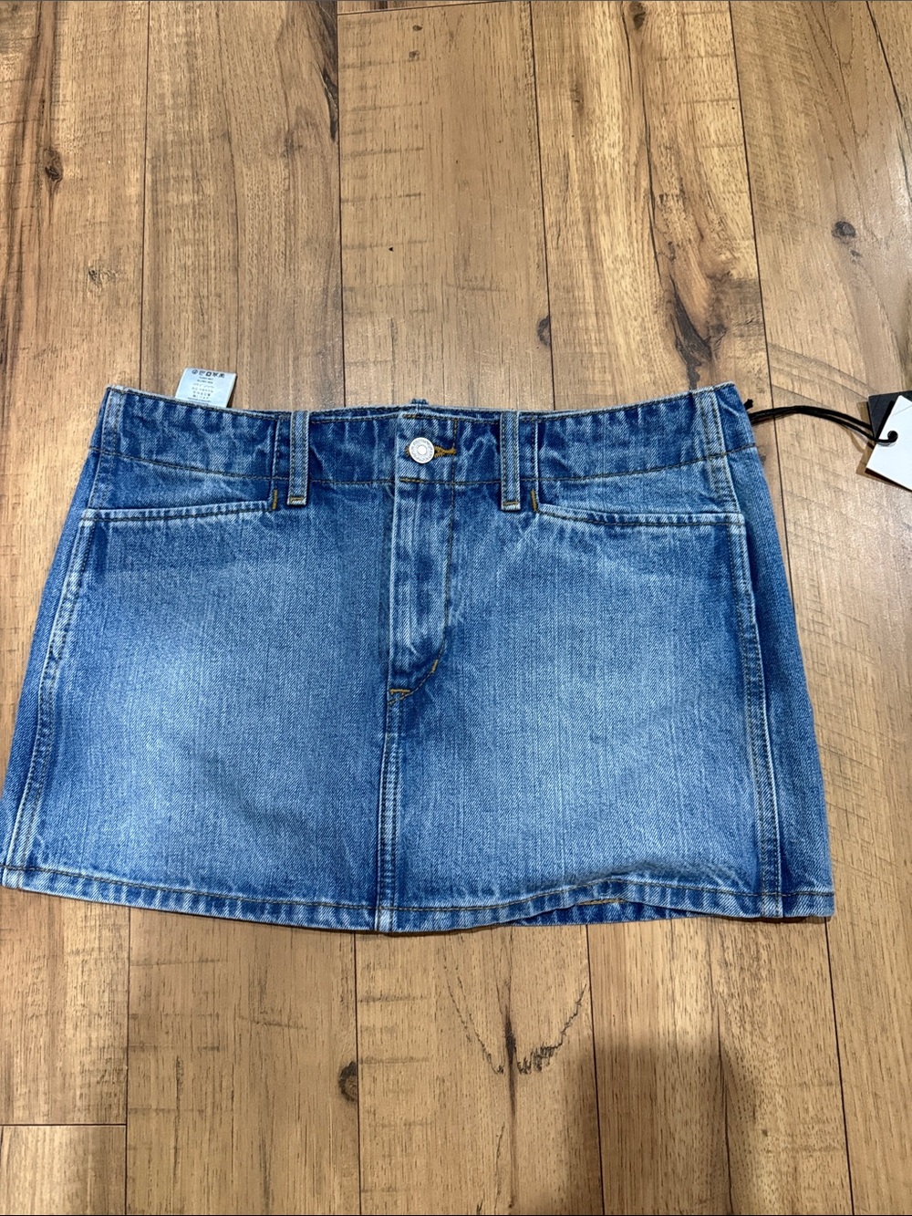 Re/Done Medium Blue Denim Mini Skirt
